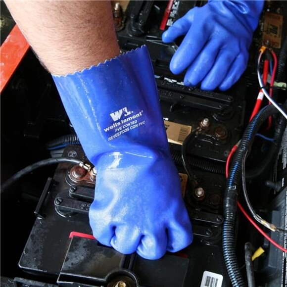 Heavy Duty PVC Coated Work Gloves | Liquid/Chemical, Abrasion & Cut Resistant - Picture 4 of 6